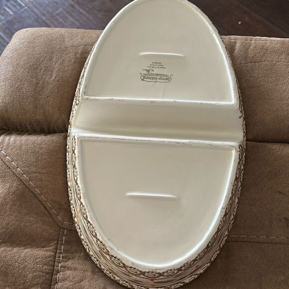 Temptations Old World Divided Casserole- Brown. VTG. - Picture 9 of 10